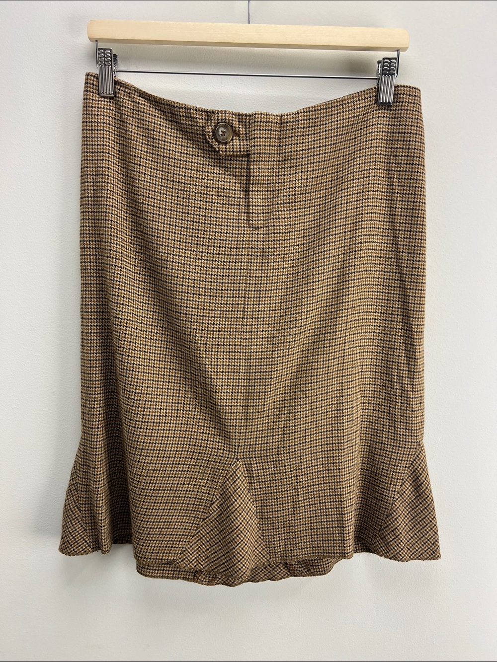 Vince Houndstooth Skirt Wool Womens 6 Old Money Fall Academia Heritage Y2K